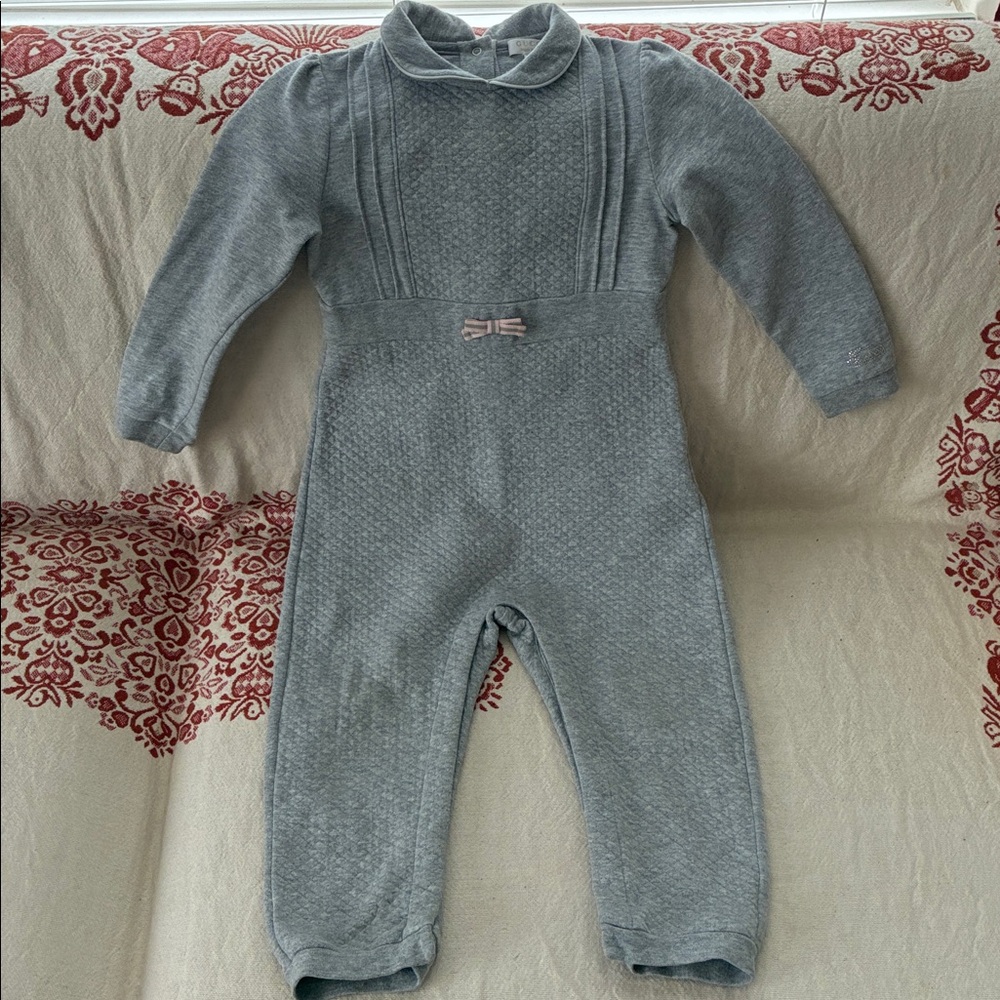 Gucci Gray Baby Outfit with Collar